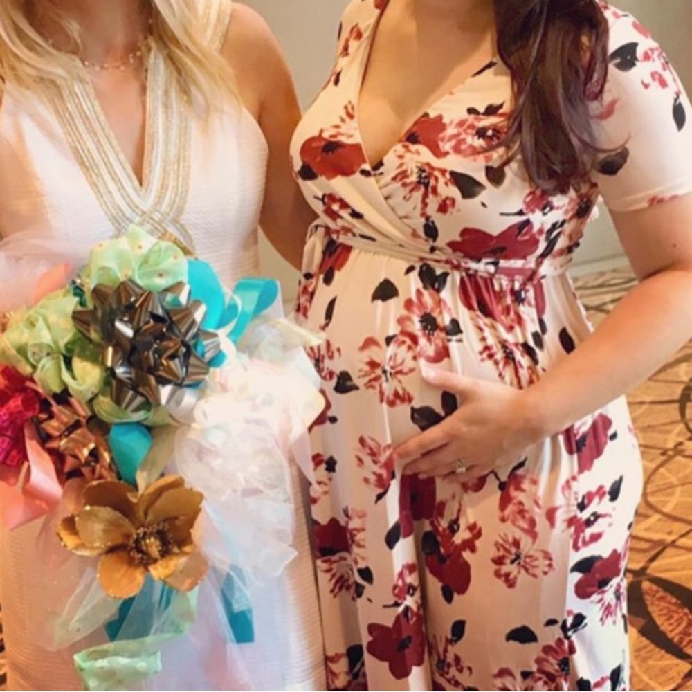 Maternity Hi-Lo floral dress- nursing friendly!